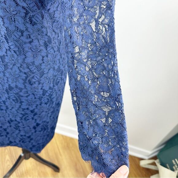 Diane Von Furstenberg Zarita Lace Mini Dress in Navy‎ Blue Size 10 - Picture 8 of 14